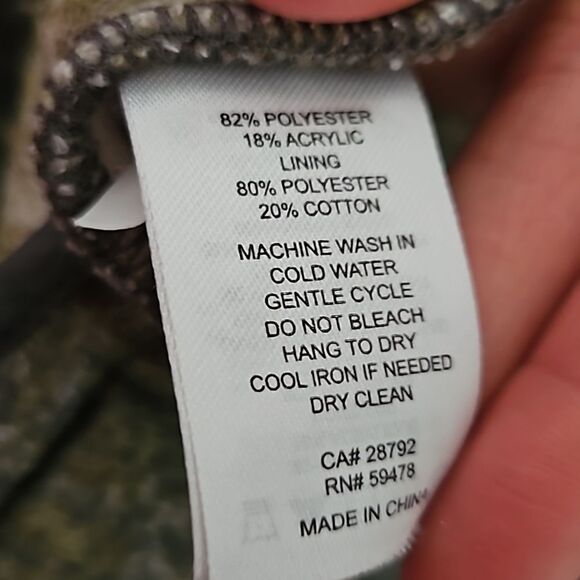 Joie Large windowpane fuzzy "shacket" green plaid w side pockets - Picture 6 of 6